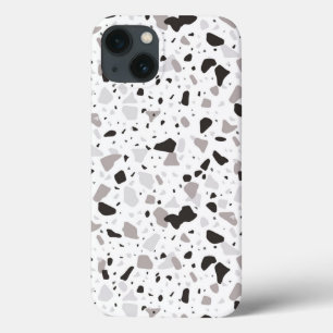 Monochromatic Terrazzo Pattern iPhone 13 Case