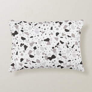 Monochromatic Terrazzo Pattern Decorative Cushion