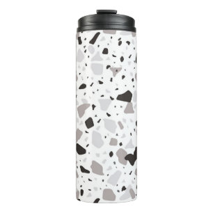 Monochromatic Terrazzo Pattern Thermal Tumbler