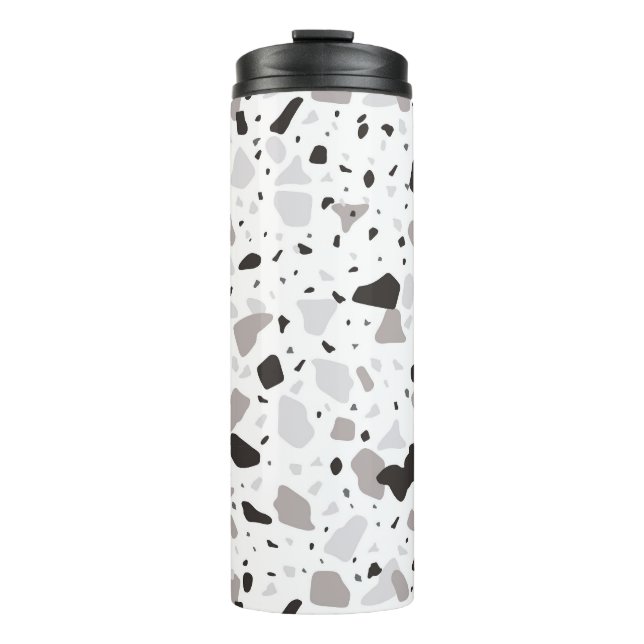 Monochromatic Terrazzo Pattern Thermal Tumbler (Front)
