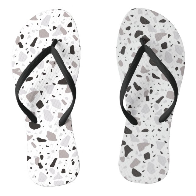 Monochromatic Terrazzo Pattern Thongs (Footbed)
