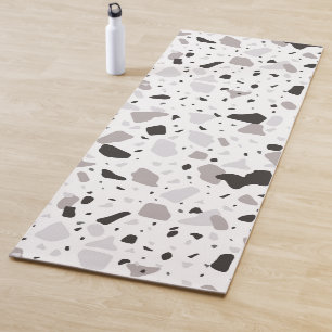 Monochromatic Terrazzo Pattern Yoga Mat