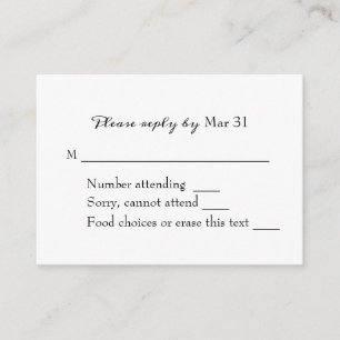 Monochromatic treetops reply RSVP Enclosure Card