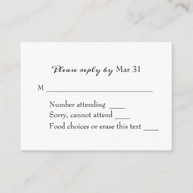 Monochromatic treetops reply RSVP Enclosure Card (Front)
