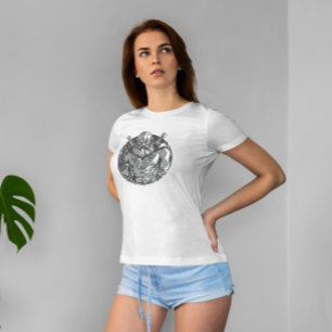 Monochromatic Viking Warrior   T-Shirt