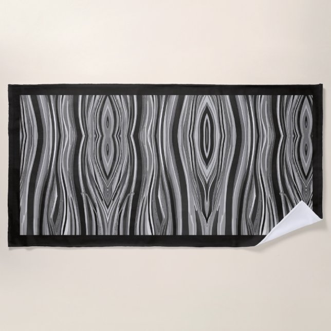 Monochromatic Waves Beach Towel (Front)