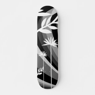 Monochromatic White Plant  Skateboard