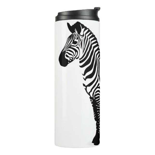 Monochromatic Zebra Minimalism Thermal Tumbler (Rotated Left)