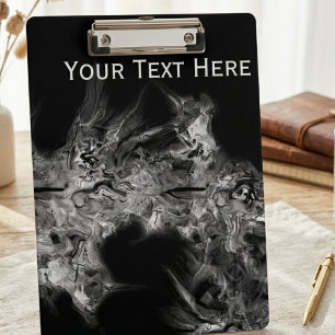Monochrome Abstract Smoke Modern Art Clipboard