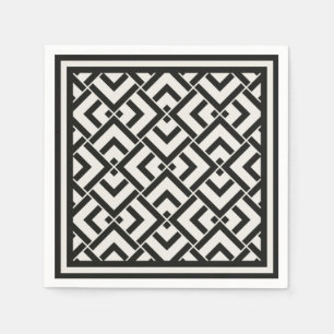 Monochrome art deco print napkin