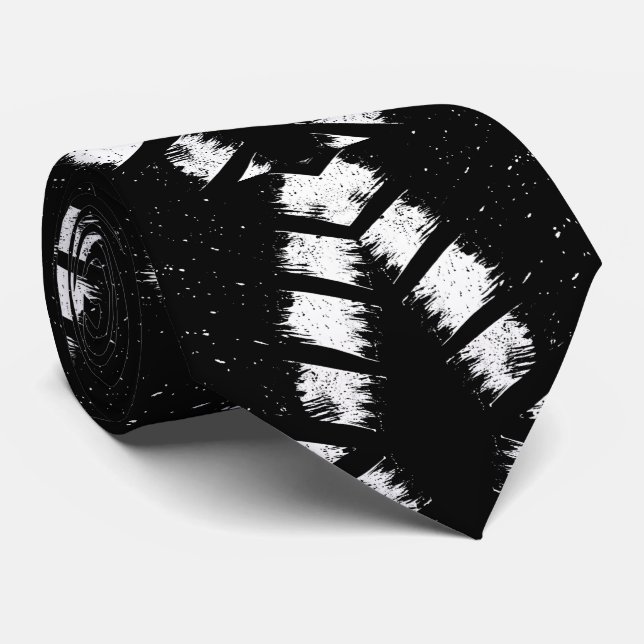 Monochrome Art Grunge Design Statement Neck tie (Rolled)