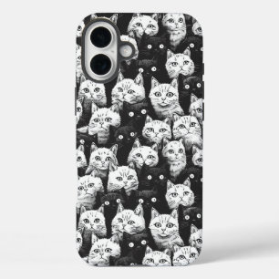 Monochrome Artistic Cat  iPhone 16 Plus Case