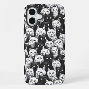 Monochrome Artistic Cat iPhone 16 Plus Case