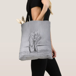Monochrome Ballet Shoes Ballet Feet Tote Bag