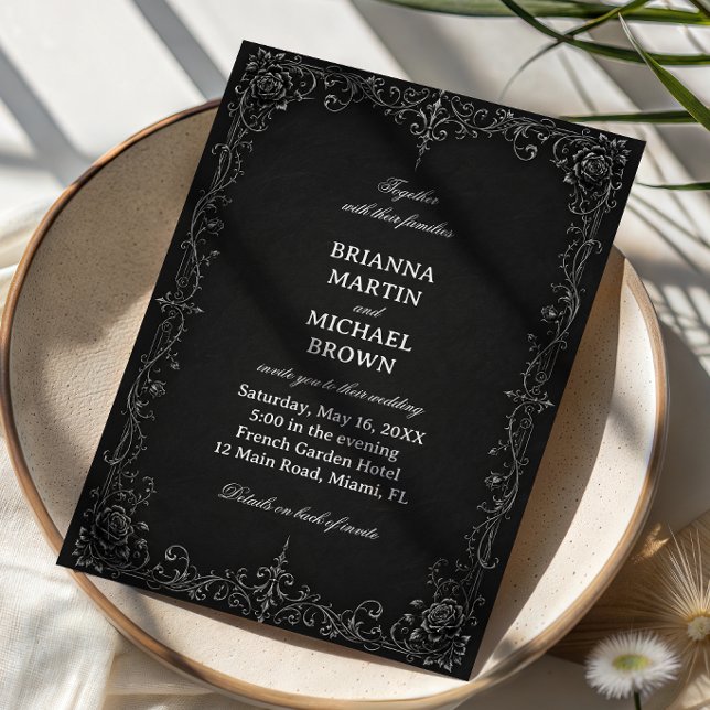 Monochrome Baroque Rose Invitation (Creator Uploaded)
