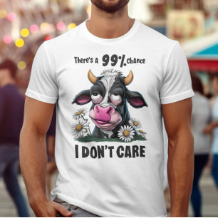 Monochrome Beauty: A Black and White Cow With a Pi T-Shirt
