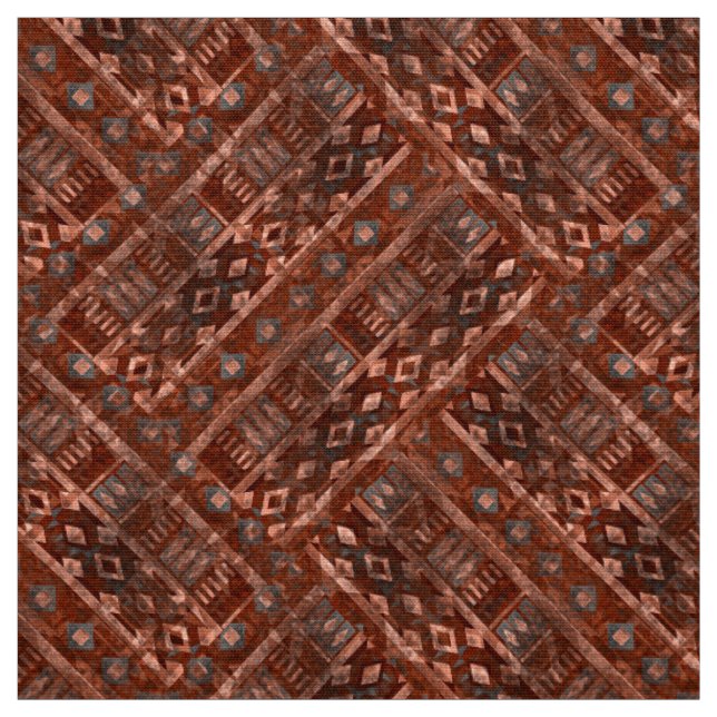 Monochrome beige brown ethnic pattern. fabric (Swatch)