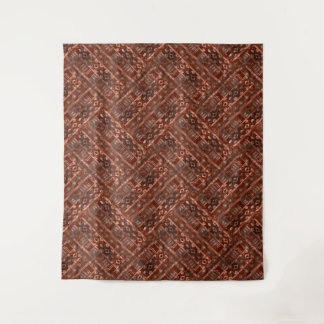Monochrome beige brown ethnic pattern. tapestry