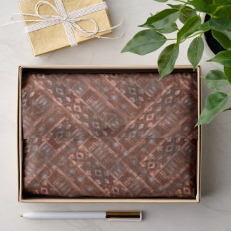 Monochrome beige brown ethnic pattern. tissue paper