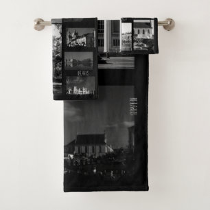 Monochrome Belarus Architecture Minsk Grodno Brest Bath Towel Set