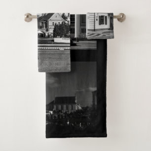 Monochrome Belarus Architecture Minsk Grodno Brest Bath Towel Set