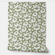 Monochrome Berry Branch Wallpaper