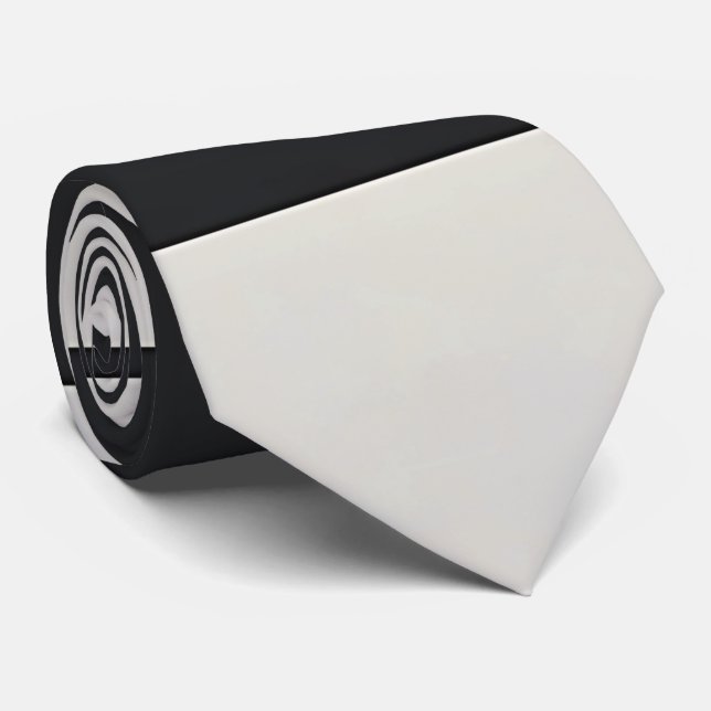 Monochrome Black And White Chequerboard Style  Tie (Rolled)