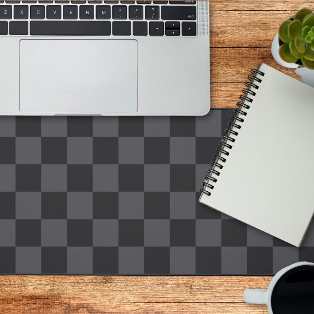 Monochrome Black Grey Checkers Desk Mat (Creator Uploaded)