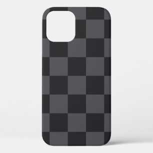 Monochrome Black Grey Croatian Checkers iPhone 12 Case