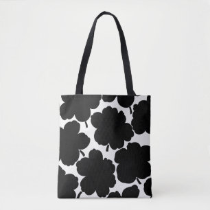 Monochrome Bloom Black & White Tote Bag