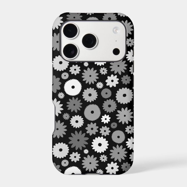 Monochrome Blooms Repeat Pattern Case-Mate iPhone (Back)