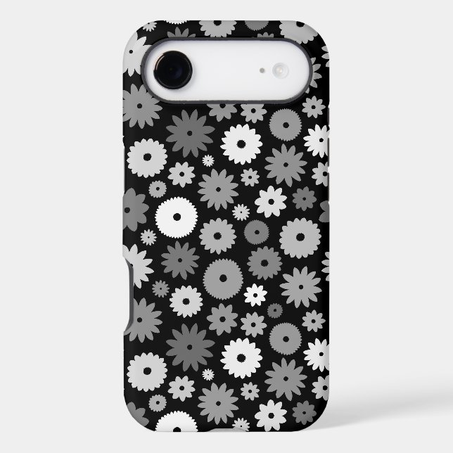 Monochrome Blooms Repeat Pattern Case-Mate iPhone (Back)