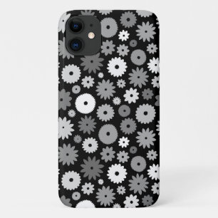 Monochrome Blooms Repeat Pattern iPhone 11 Case