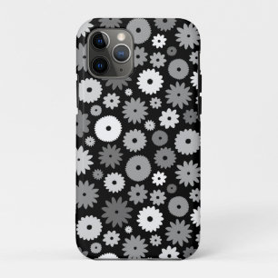 Monochrome Blooms Repeat Pattern iPhone 11 Pro Case