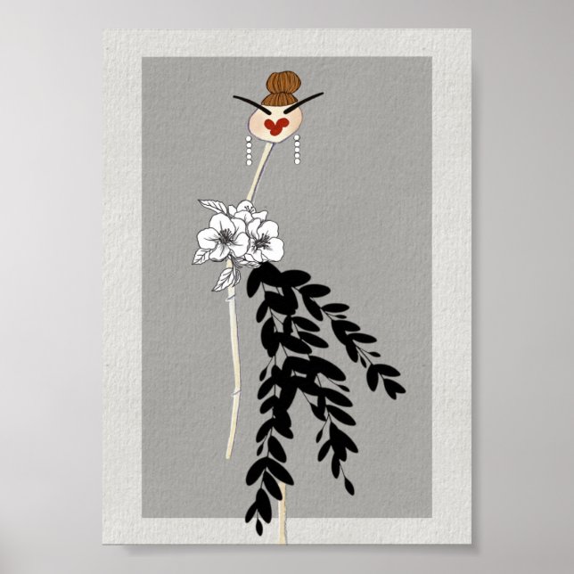 Monochrome Blossoms Poster (Front)