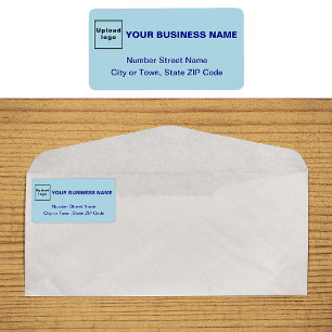 Monochrome Blue Business Address Label