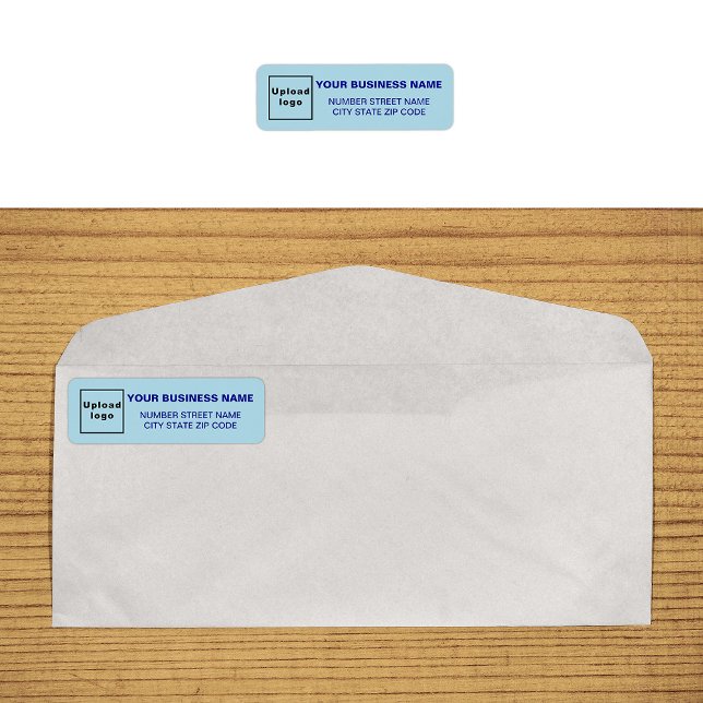 Monochrome Blue Business Return Address Label (Monochrome blue return address label on envelope)