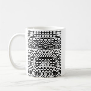 Monochrome Boho Knit Sampler Tribal Geometric Coffee Mug