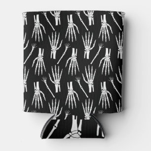 Monochrome Bones Halloween Pattern Can Cooler