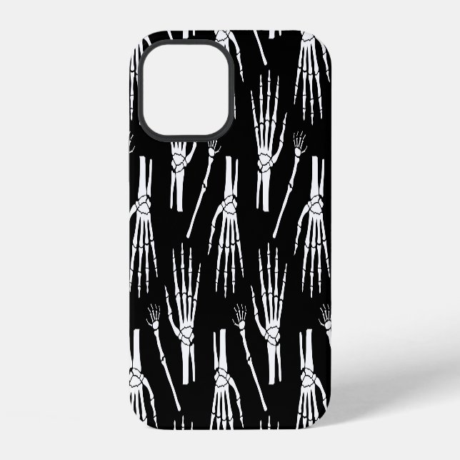Monochrome Bones Halloween Pattern iPhone Case (Back)