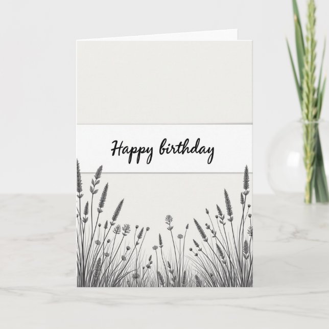 Monochrome Botanical Card (Front)