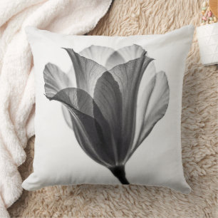 Monochrome botanical fine art photograph cushion