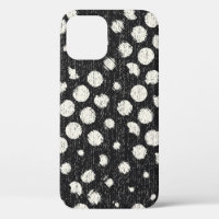 Monochrome Broken Dots Brushed Textured Background