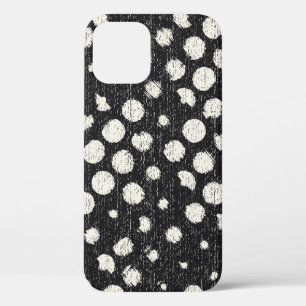 Monochrome Broken Dots Brushed Textured Background iPhone 12 Case