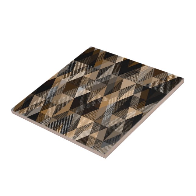  Monochrome brown rhombic textured  Ceramic Tile (Side)