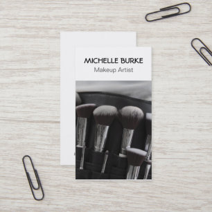 Monochrome Brush Set Makeup Artist Business Card