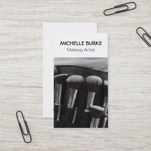 Monochrome Brush Set | Makeup Artist Business Card (Front/Back In Situ)