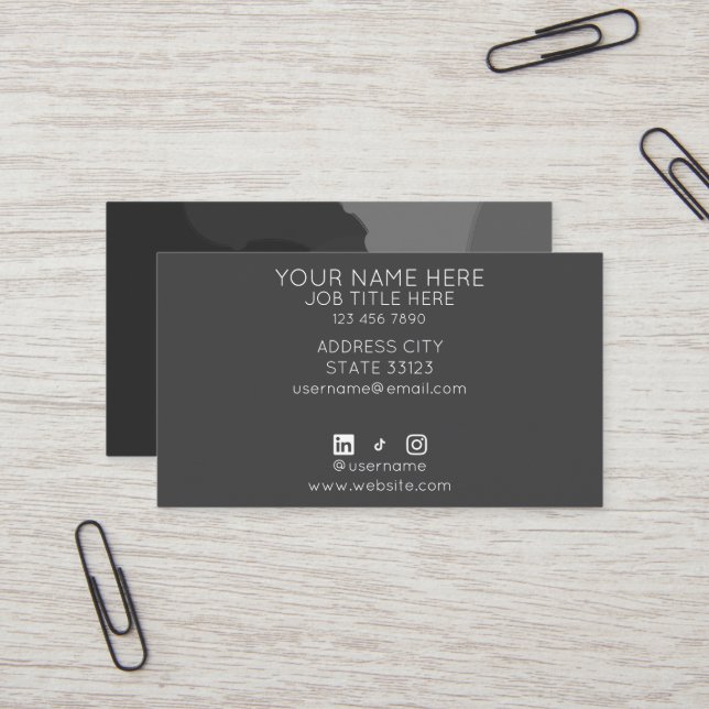 Monochrome Business Card (Front/Back In Situ)