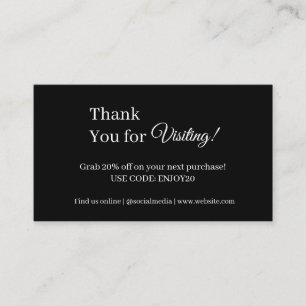 Monochrome Business Discount Card   Custom Order 