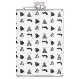 Monochrome Butterfly Hip Flask
